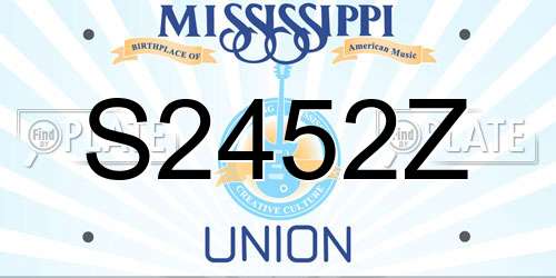 S2452Z Mississippi License Plate