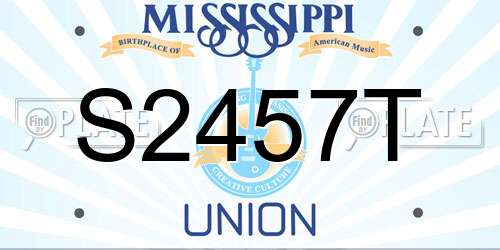 S2457T Mississippi License Plate