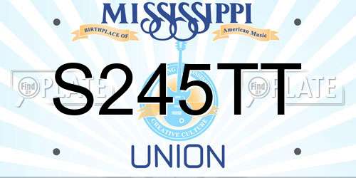 S245TT Mississippi License Plate