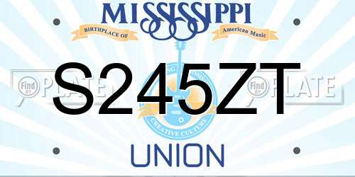 S245ZT Mississippi License Plate