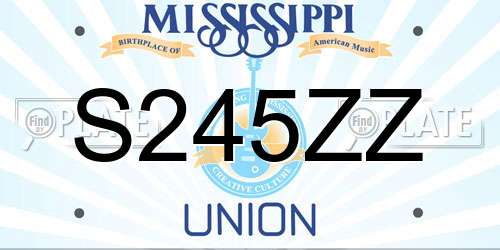 S245ZZ Mississippi License Plate