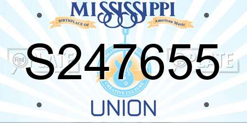 S247655 Mississippi License Plate