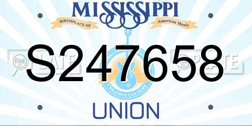 S247658 Mississippi License Plate