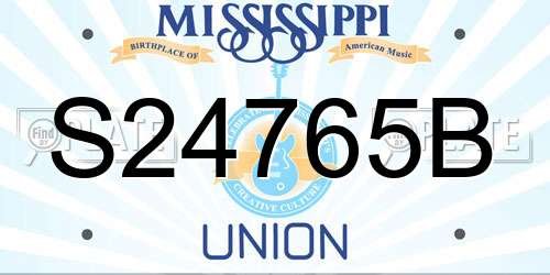 S24765B Mississippi License Plate