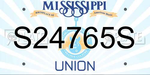 S24765S Mississippi License Plate