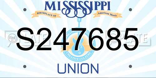 S247685 Mississippi License Plate