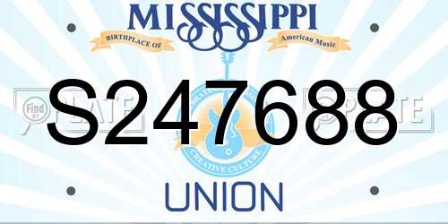 S247688 Mississippi License Plate
