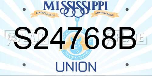 S24768B Mississippi License Plate