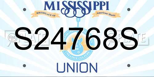 S24768S Mississippi License Plate