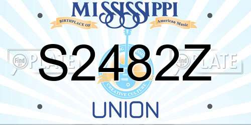 S2482Z Mississippi License Plate