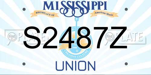 S2487Z Mississippi License Plate