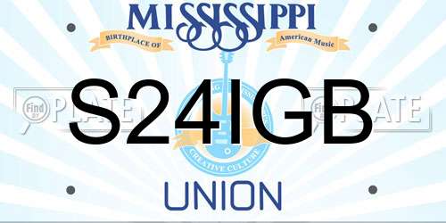S24IGB Mississippi License Plate