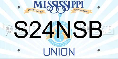 S24NSB Mississippi License Plate