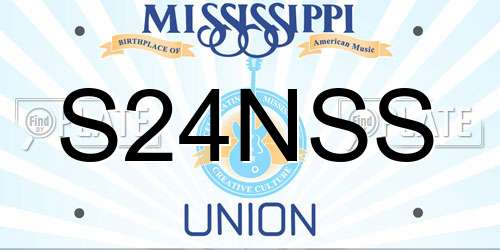 S24NSS Mississippi License Plate