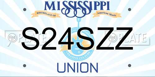 S24SZZ Mississippi License Plate