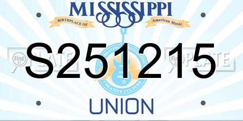 S251215 Mississippi License Plate