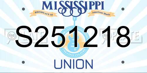 S251218 Mississippi License Plate