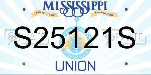 S25121S Mississippi License Plate