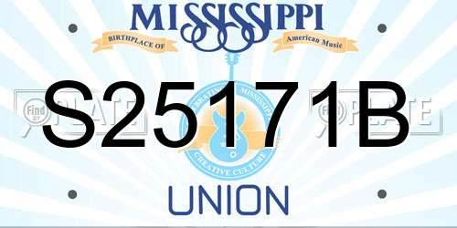 S25171B Mississippi License Plate