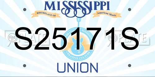S25171S Mississippi License Plate