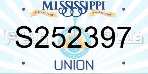 S252397 Mississippi License Plate