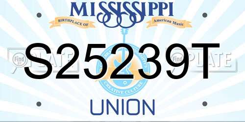 S25239T Mississippi License Plate