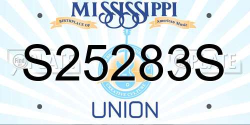 S25283S Mississippi License Plate