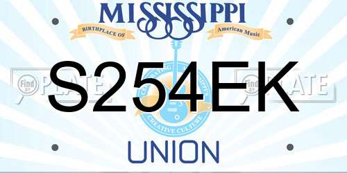S254EK Mississippi License Plate