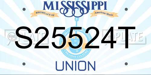 S25524T Mississippi License Plate