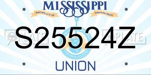 S25524Z Mississippi License Plate
