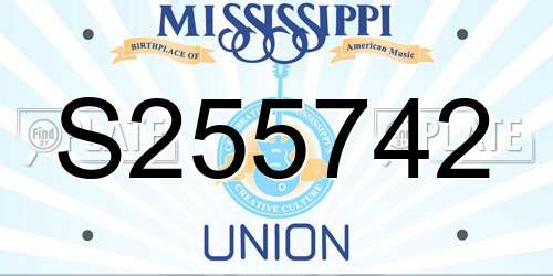 S255742 Mississippi License Plate