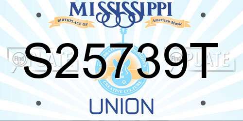 S25739T Mississippi License Plate