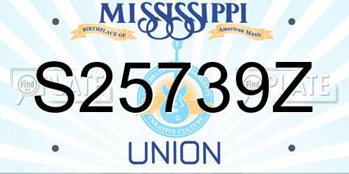 S25739Z Mississippi License Plate