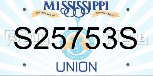 S25753S Mississippi License Plate