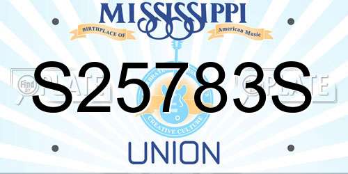 S25783S Mississippi License Plate