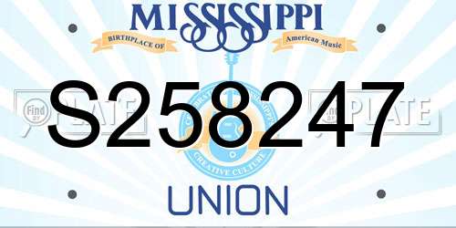 S258247 Mississippi License Plate