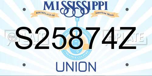 S25874Z Mississippi License Plate