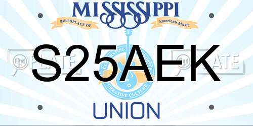 S25AEK Mississippi License Plate