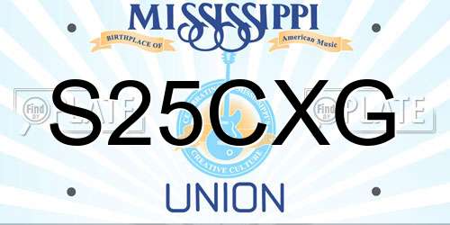 S25CXG Mississippi License Plate