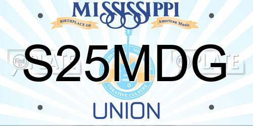 S25MDG Mississippi License Plate