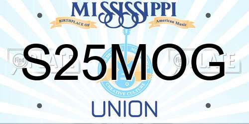 S25MOG Mississippi License Plate