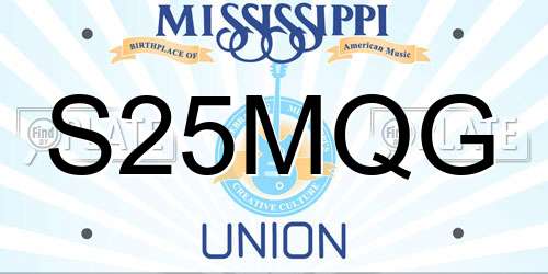 S25MQG Mississippi License Plate