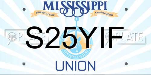 S25YIF Mississippi License Plate