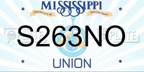 S263NO Mississippi License Plate