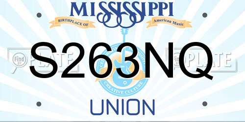 S263NQ Mississippi License Plate