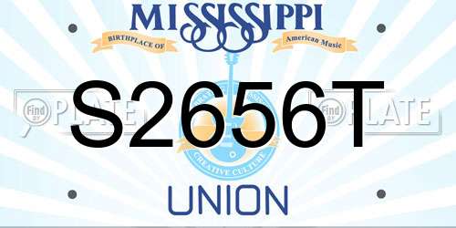S2656T Mississippi License Plate
