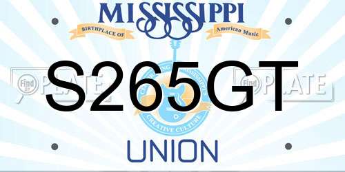 S265GT Mississippi License Plate