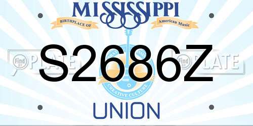 S2686Z Mississippi License Plate