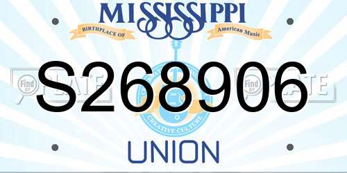 S268906 Mississippi License Plate