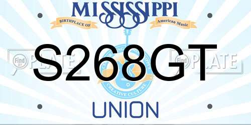 S268GT Mississippi License Plate
